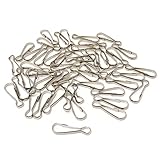 Honbay 50PCS 38mm 1 1/2'' Metal Spring Hooks Snap Clips for Lanyard, Zipper Pull, ID Card, Key Chain, Plant Hanger, etc (38mm)