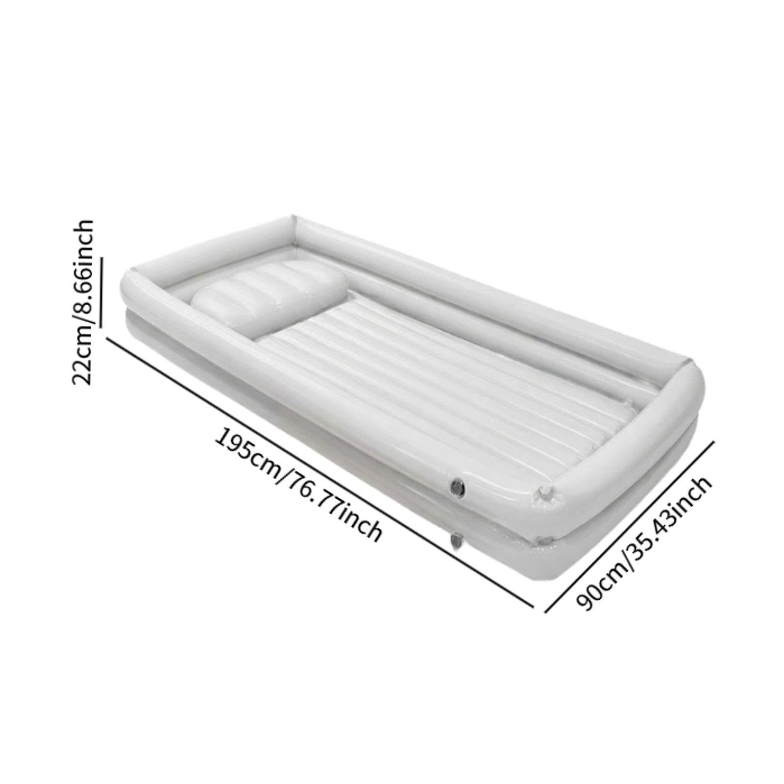 predolo Bañera inflable, bañera ducha PVC junto a la cama, hielo resistente y hidromasaje para la recuperación, Blanco