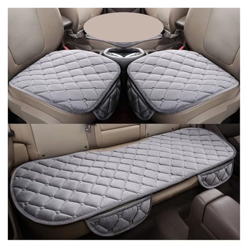 Housse de siège de voiture en coton antidérapant gris 3pcs