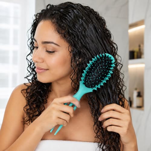 Image of Curly Hair Detangling Brush for Curly, Wavy & Frizzy Hair (Mint)