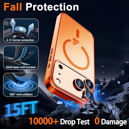 Image of Magnetic for iPhone 17 Pro Max Case, Shockproof Cover, Orange