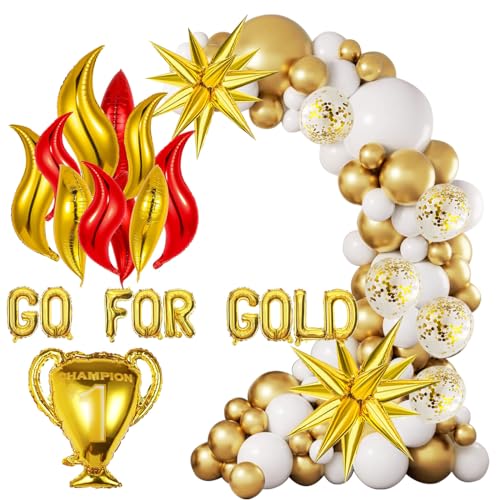 Sports Balloons Themed Decorations,Champion Foil Balloons,Go For Gold Balloon Party Decor,2026 Soccer Ball Basketball Football Party Supplies,2026 Sports Birthday Game Football Party Decorations