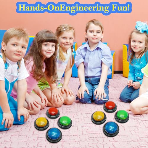 Gelabur Set von 4-Buzzern für Trivia-Spiele, Antwort-Buzzer für Klassenzimmer, Family Feud Jeopardy Buzzer, Game Buzzer mit Lichtern und Ton für Klassenzimmer, Game Show Buzzer Tasten