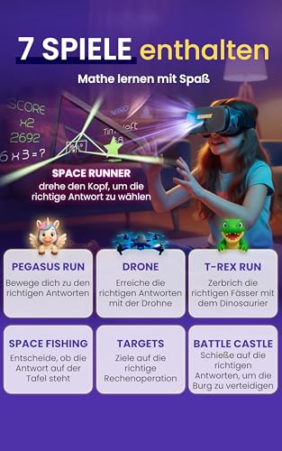 Heromask VR Brille für Kinder mit Mathe-Spielen für 5-12 Jahre
