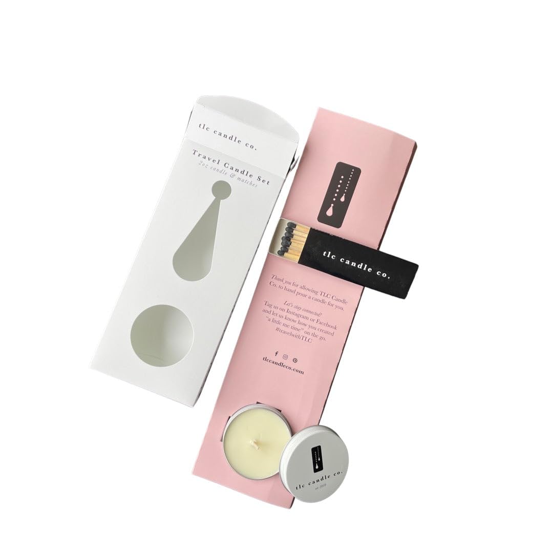 Travel Candle with Matches White Tea