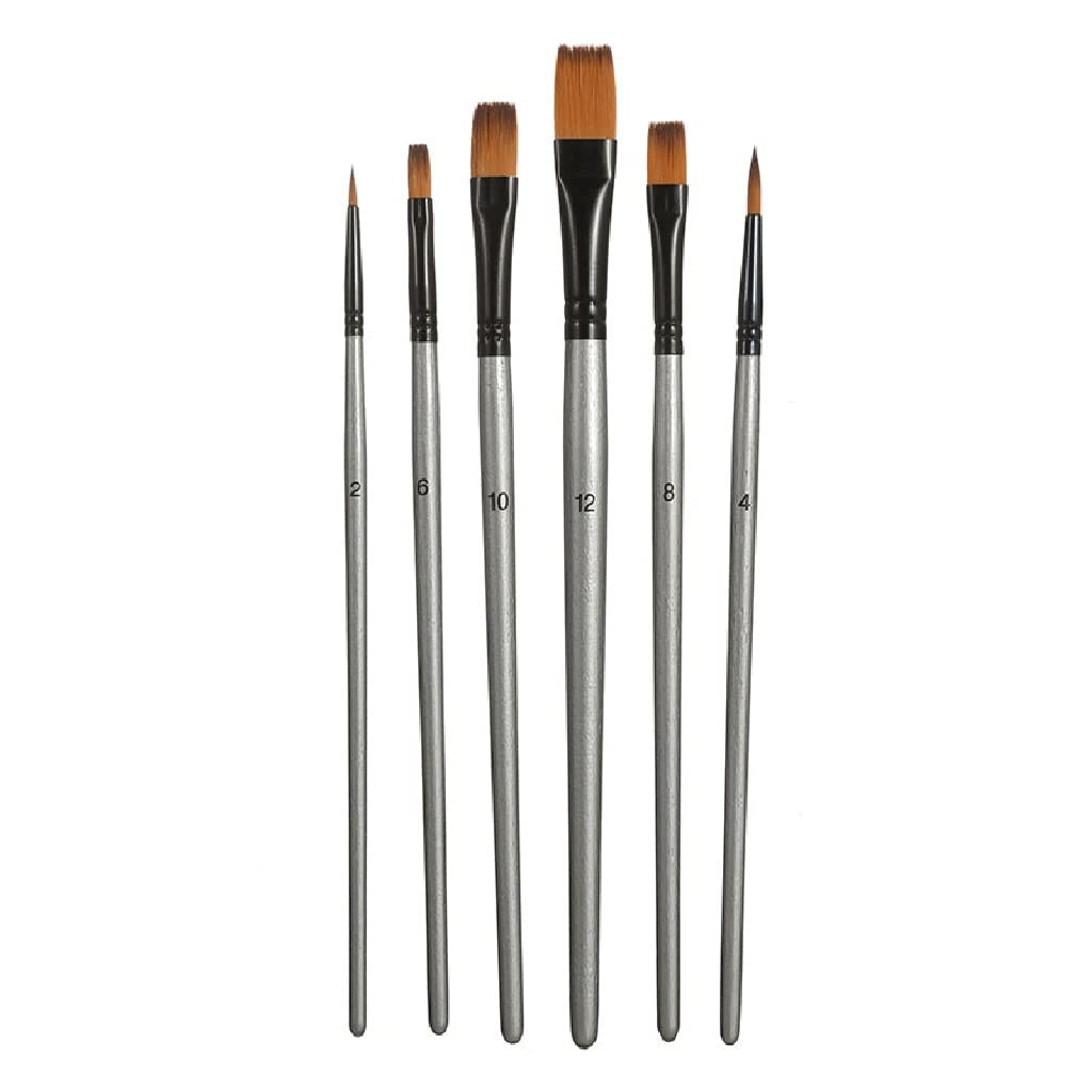 Lot de 6 pinceaux à Poils en Nylon pour Aquarelle, pinceaux Multi-usages pour Bricolage