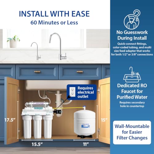 Image of APEC Water ROES-UV75, 6-Stage Under Sink RO Water Filter System, UV, 75 GPD