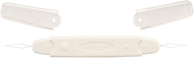 clover Double Needle Threader, White, 15 x 4 x 0.7