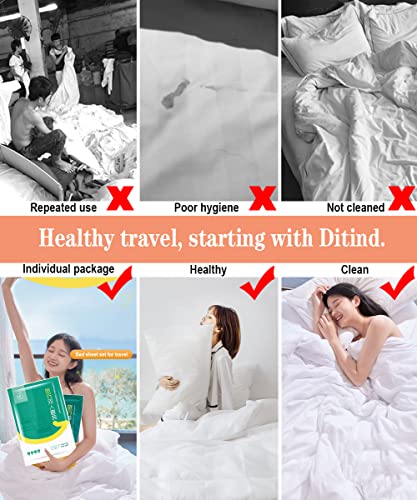 Ditind Bed Sheets Set Disposable For Travel (4 Pcs) #TOP3