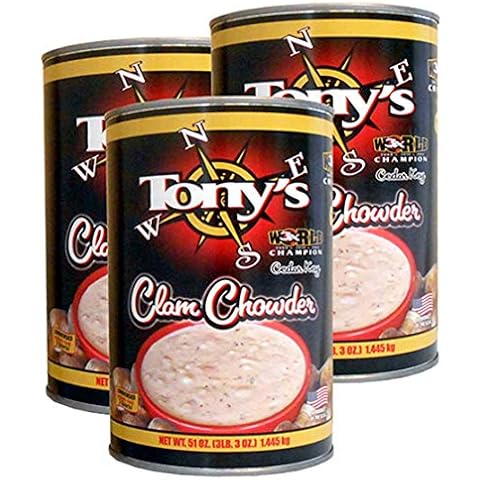 Tony's Clam Chowder 3x Champion Family/Restaurant Size 51oz (Pack of 3) Cover