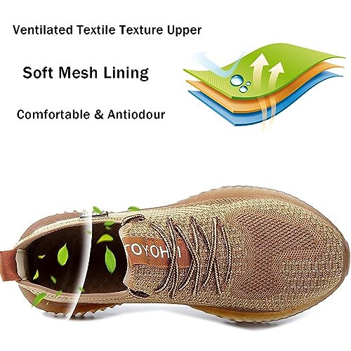 Image of Drecage Steel Toe Safety Shoes for Women Men Work Shoes Industrial & Construction Sneakers Puncture Proof Lightweight Working Shoes