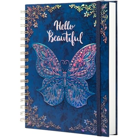 sexeeg Spiral Notebook Journal-Journal for Women-College Ruled Journals for Writing-B5 3D Butterfly Embossed Hardcover Notebooks -192 Pages Lined Paper for School, Office, 9" X 6.9" Cover