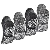 ELUTONG Unisex Non Slip Socks with Grips for Yoga,Pilates,Workout,Hospital-4 Pairs Anti Skid Sticky