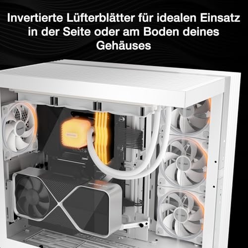 be quiet! Light Wings 140mm ARGB PWM Reverse White Gaming PC Gehäuse Lüfter – Ansicht 3