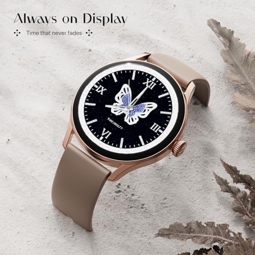 Image of Fire-Boltt Glitz Women Smart Watch with 1.19 inch AMOLED Display, Bluetooth Calling, Rotating Crown, Always On Display, 1000 Nits Brightness, IP68 Waterproof Sand Beige
