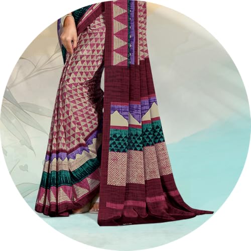 Image of Jaanvi fashion Women's Crepe Silk Saree with Unstitched Blouse Piece | Soft Lightweight Traditional Ethnic Wear Saree for Party, Wedding, Festival