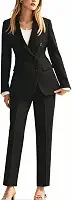 Terno feminino de escritório trespassado com 2 peças slim fit para trabalho terno profissional de formatura com lapela