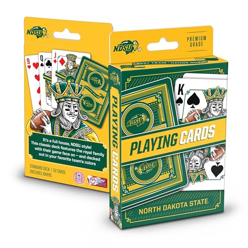 YouTheFan NCAA North Dakota State Bison Officially-Licensed Playing Cards - Original Artwork on All face Cards and Jokers - Team’s Official Colors - Quality Linen Texture - Designed in The USA