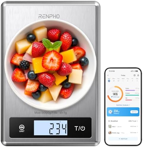 RENPHO Digital Food Scale with Nutritional Calculator, Smart Food...