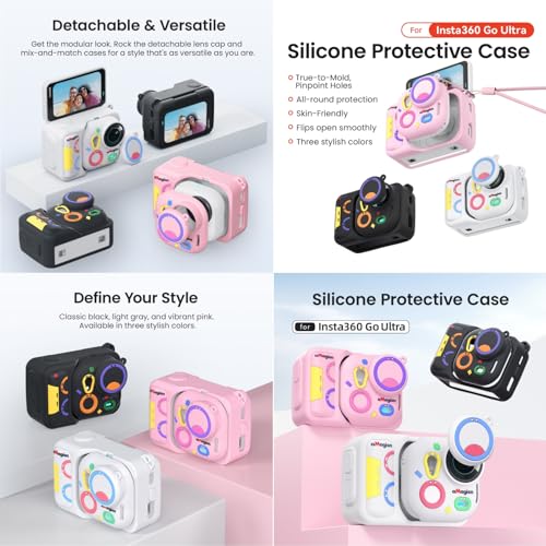 Funda de silicona para Insta360 GO Ultra negra miniatura 7