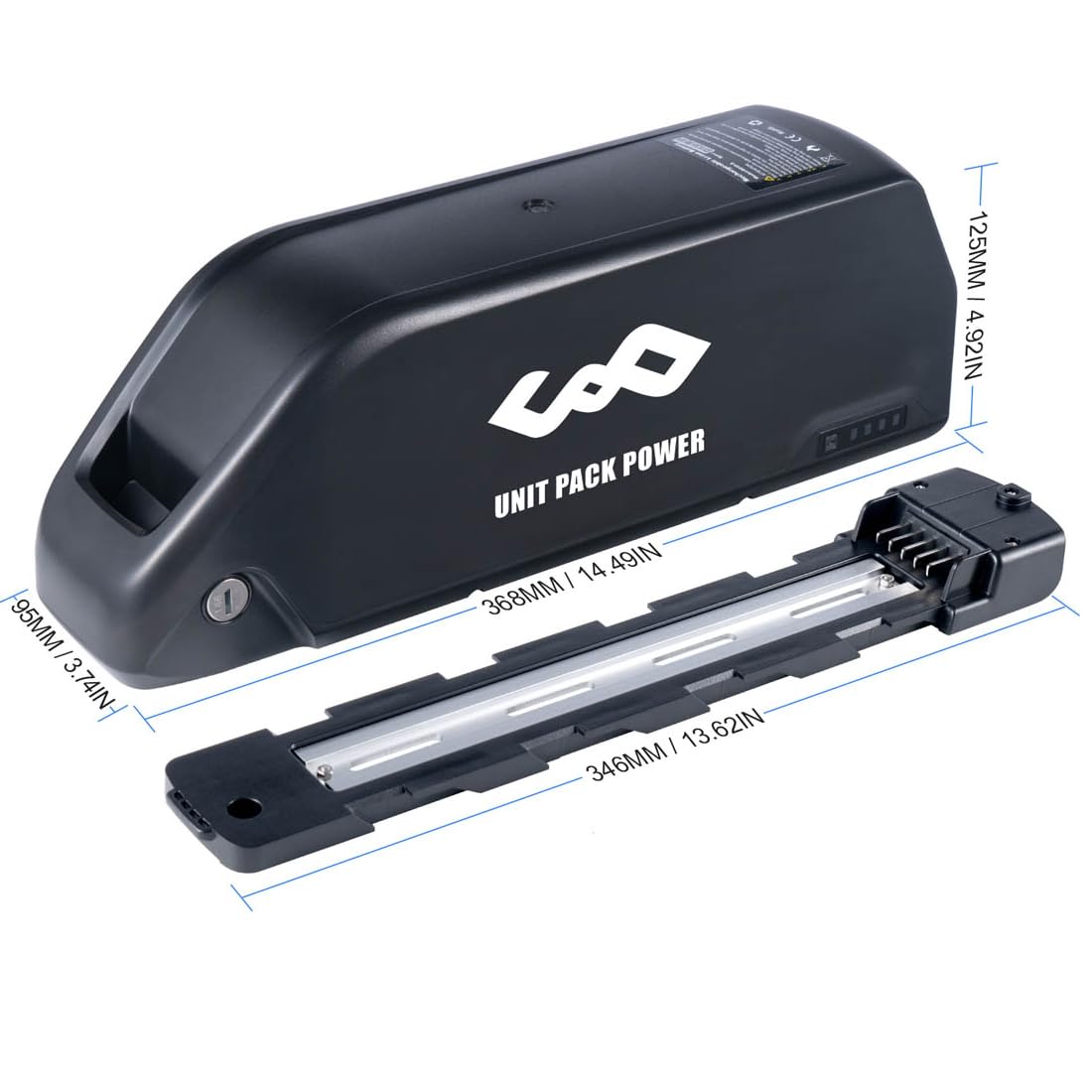 36V Shark Batteria bici elettrica per 36Volt 500W 250W - Batteria agli ioni di litio per Kit di conversione bici Motore anteriore posteriore Hub (36V 25Ah 0-500W)