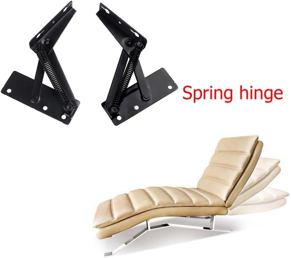 2pcs 80 Degree Folding Cabinet Door Lift Up Top Sofa Bed Spring Hinge Hardware