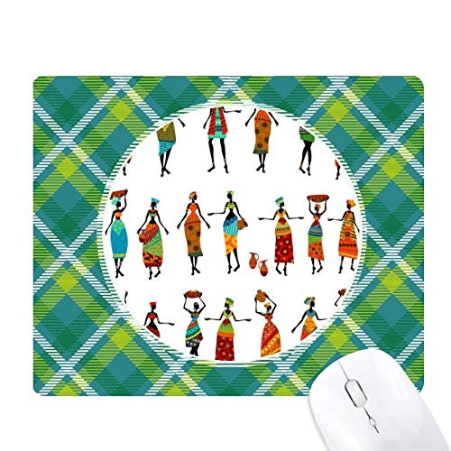 Tapis de souris bureau motif ethnique noir et vert pixel pour télétravail inspiré