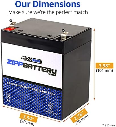 ZIPPBATTERY 12V 4.5AH Maintenance-Free Battery for Alarm Systems, Scooters, Toys, Emergency Lights, and More - Spade (F1) Terminal