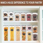 Skroam 36 Pack Airtight Food Storage Containers Set with Lids | Plastic Pantry Storage Container with Lids for Flour, Sugar, and Cereal, BPA Free Kitchen Organizers and Storage, Stackable