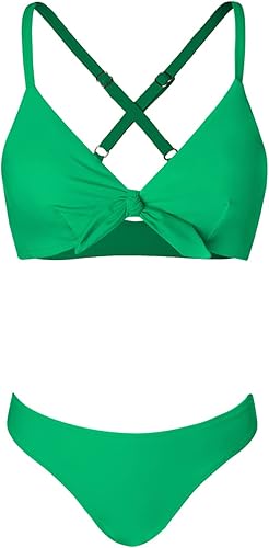 Miniatura 7 de CUPSHE - Conjunto de bikini de dos piezas para mujer, estampado floral y detalle de nudo de conejo