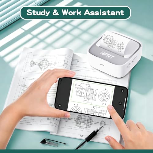 Image of HPRT S1 Bluetooth Thermal Label Printer, Portable Mini Inkless Sticker Maker with 1 Roll Paper, Compatible with iPhone & Android, for Home, School, Office, Travel, Kids. Free App with Templates