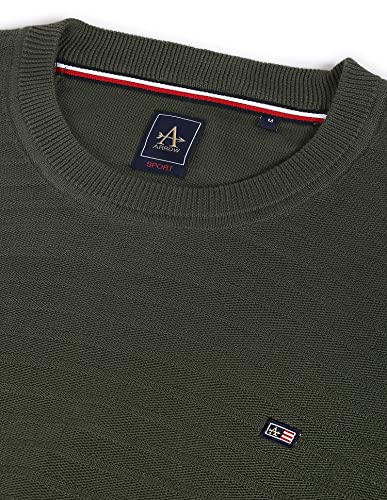 Image of Arrow Mens Cotton Round Neck Striped Regular Fit Sweater