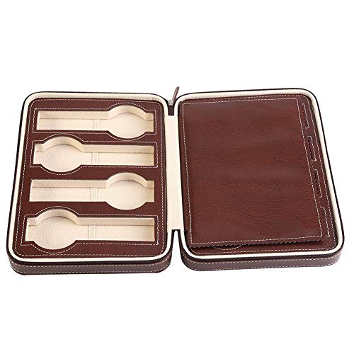 Yosoo 1Pc 8 Grids Watch Display Storage Box Portable Zippered Travel Collector Case Organizer New for Home Office(Coffee)