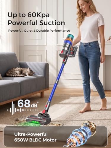 Image of Smart Cordless Vacuum Cleaner, 650W 60KPa 75Min Vacuum Cleaner for Home