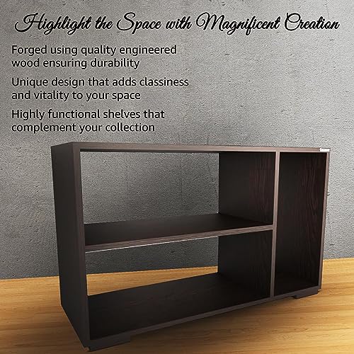 Image of ESTANTERIA Tv Cabinet for Living Room Engineered Wood TV Entertainment Unit Set Top Box Tv Stand Table /TV Cabinet with Shelves for Books & Dcor Display Unit Bed Living Room Upto (Walnut)