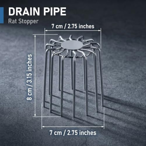 Image of HASTHIP Drain Pipe Stopper Stainless Steel Gutter Guard for Outdoor Use