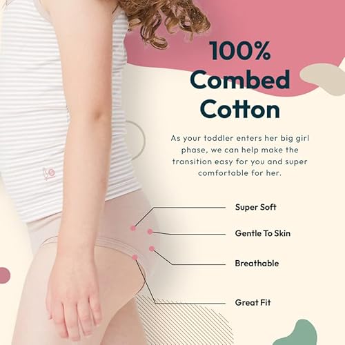 Feathers Girls And Toddler Underwear - Kids Underwear - Super Soft Cotton Rose #TOP2