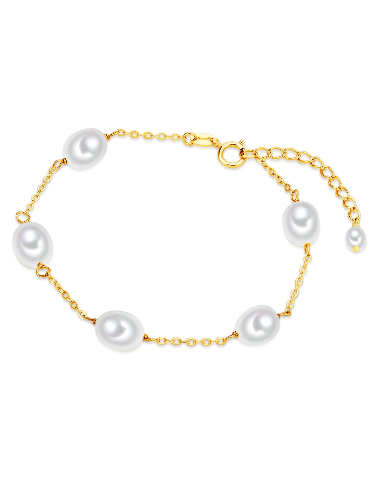 Valero Pearls Damen Armband 925/- Sterling Silber gelbgold