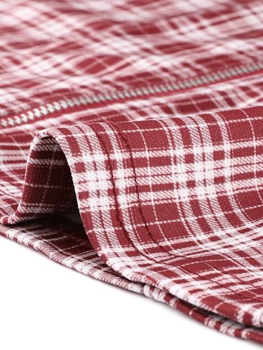 Image of Allegra K Women's Plaid Tube Dress Zip Up Strap Sleeveless Party Mini A-Line Dress