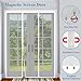 Magnetic Screen Door with Magnets Double Door 200x265cm Heavy Duty Mesh Curtain and Full Frame Hook and Loop,Toddler and Dog Friendly,No Tools Required White