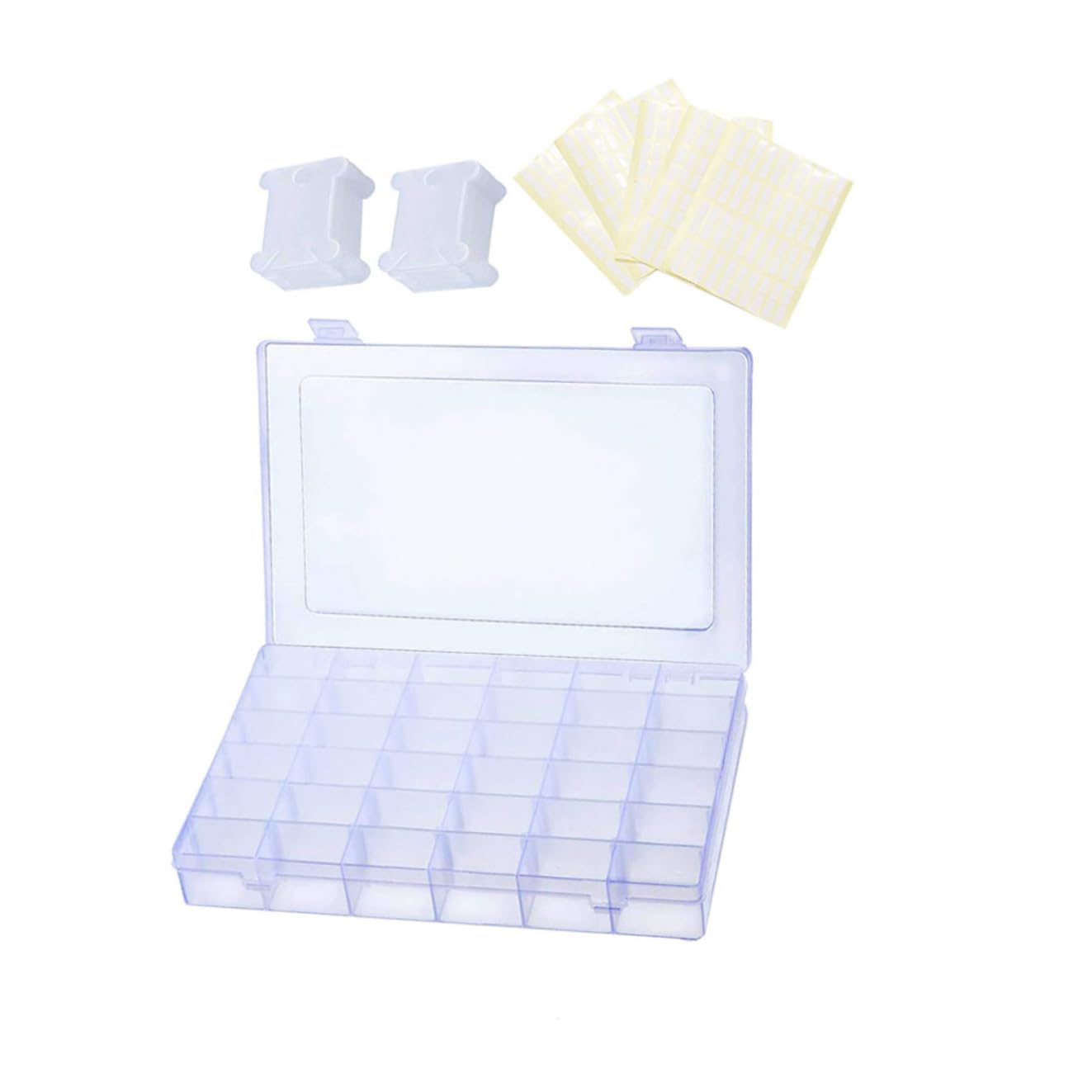 Gadpiparty 3 Juegos Caja Organizadora Bordar Compartimentos Ajustables con para Hilo de Cruz Almacenamiento Diy con y Pegatinas Resistente y Práctica para Manualidades