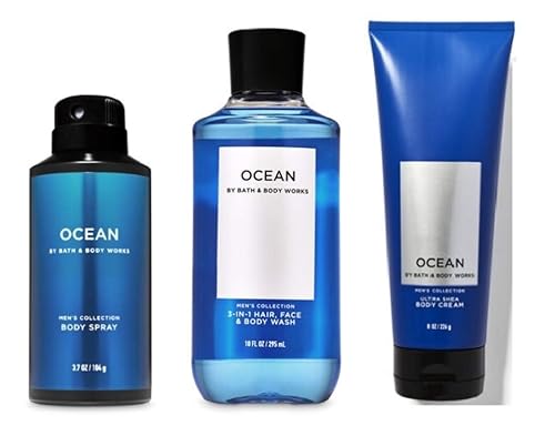 Bath and Body Works - Ocean - Para hombres - Paquete de 3 piezas - (edición 2020)