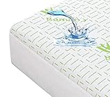 IMFAA Bamboo Waterproof Mattress Protector – Breathable Mattress Cover with Deep Fitted Skirt, Noiseless TPU Protection, Soft Bamboo Blend, Machine Washable Bed Protector-King-(152x200+40) Cm