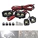 AMOGOT RC Crawler Bright Headlight Bumper Lights RC Car LED Roof Light 5050 Square Spotlight Kit for 1/10 RC Car TRX4 SCX10 90046 Wraith RR10 Redcat D90 Single Dual Light