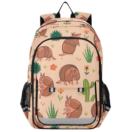 Fisyme Cute Armadillos School Backpack Laptop Backpacks Bags Bookbag Travel Casual Computer Notebooks Daypacks
