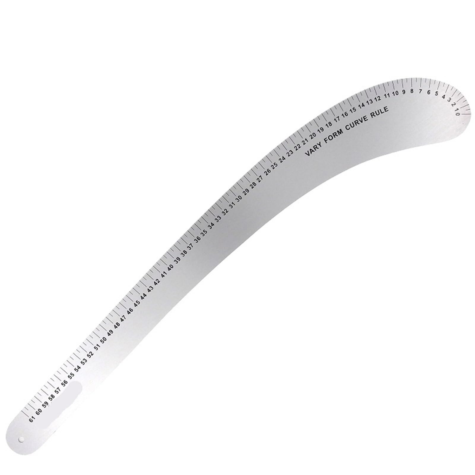 Regla metálica de borde recto, Regla curva de costura Metal, 1 unidad, 32-61cm, métrica for hacer patrones diseño(61cm)