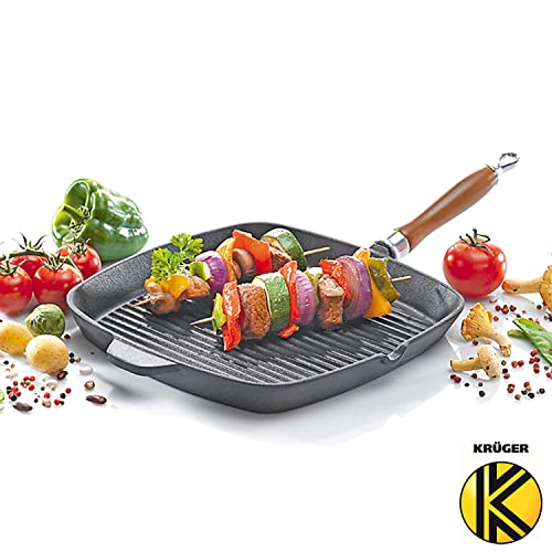 Foto von Eisenguss-Steakpfanne Rustica mit Rillenboden, 28 x 28 cm, Schwarz