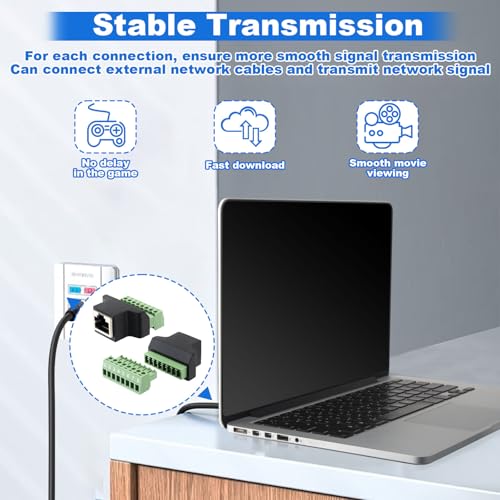 Adaptador terminal de tornillo RJ45 2 unidades miniatura 3