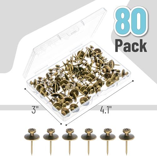 Image of Mr. Pen- Double Headed Picture Hanging Nails, 80 Pack, Bronze | Picture Nails, Tacks for Wall Hangings, Pins, Thumb Tacks, Picture Hangers