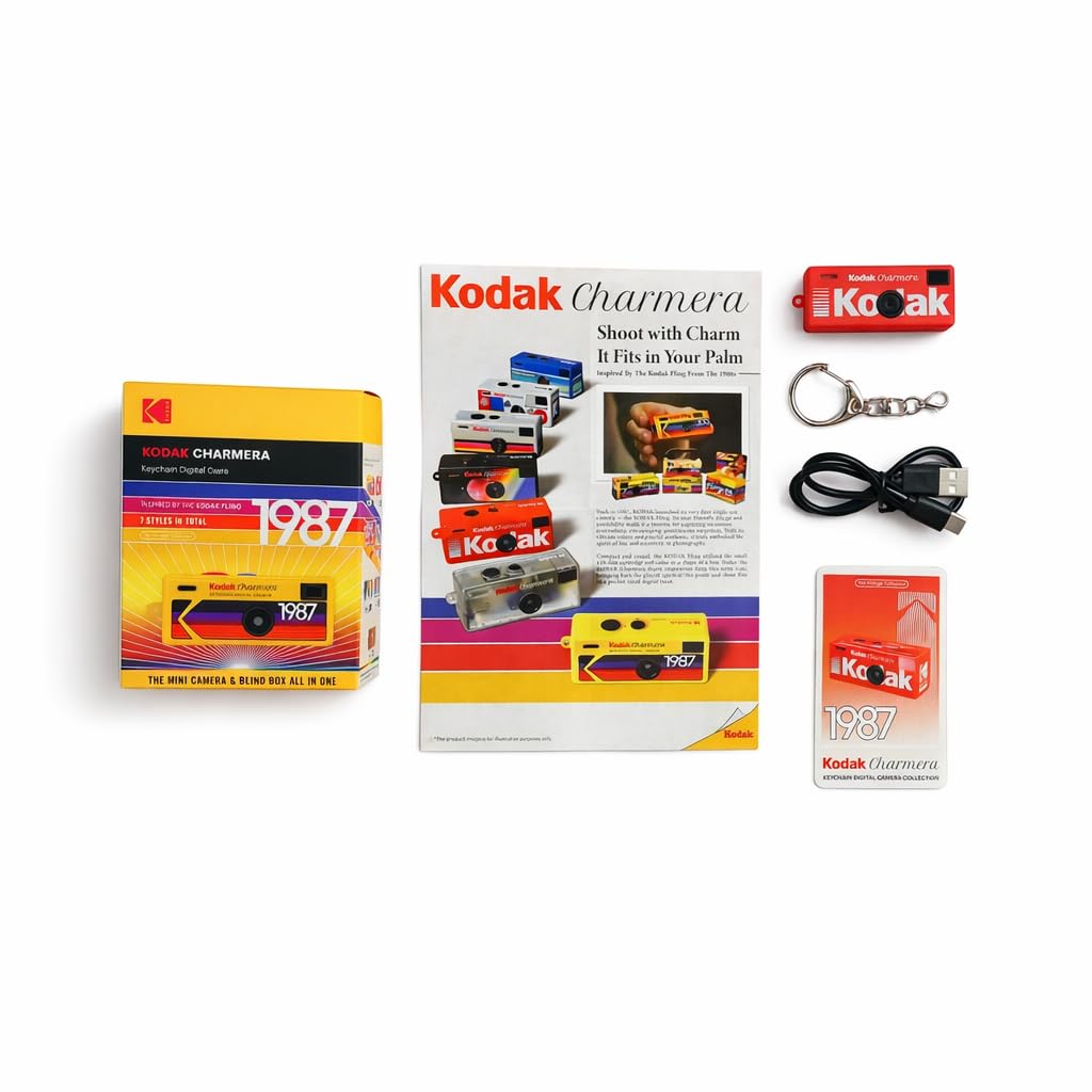 Kodak Charmera Key Chain Digital Camera (Random Style Blind Box) with 32 GB Micro SDHC Card and Reader, Memory Card Wallet Bundle - 2